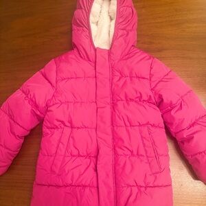 Primary Bright Pink Kids Parka - size 4